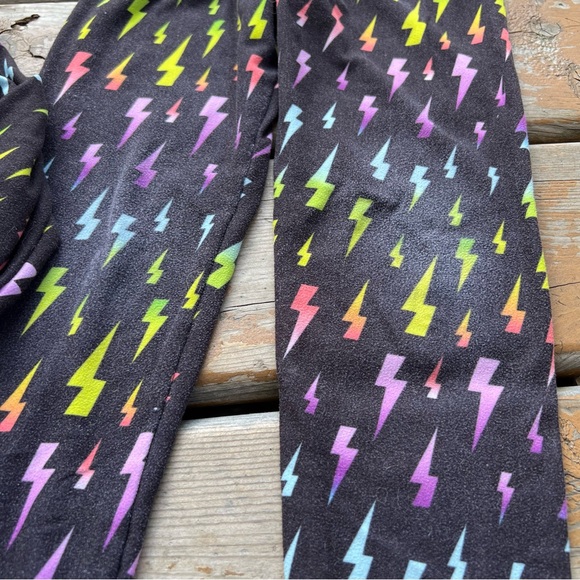 Bumblito Leggings & Matching Hoodie - Black & Neon Lightning - Size 5/6 - Picture 4 of 7